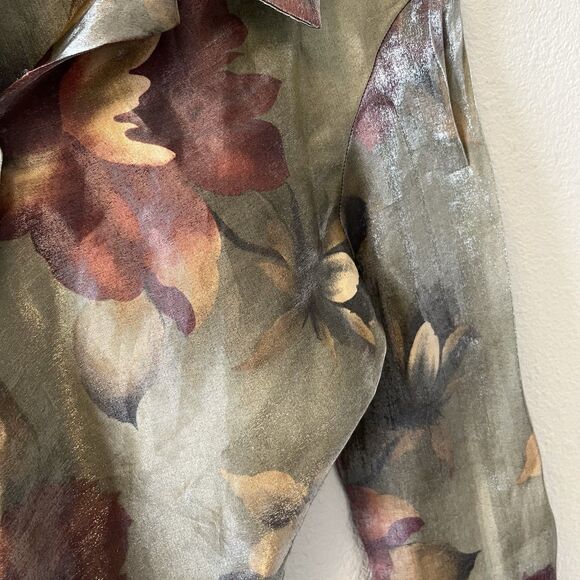 Vintage Jonathan Martin Top Womens XS/S Satiny Button Up Fairy Romantic 90's Y2K - Picture 9 of 16